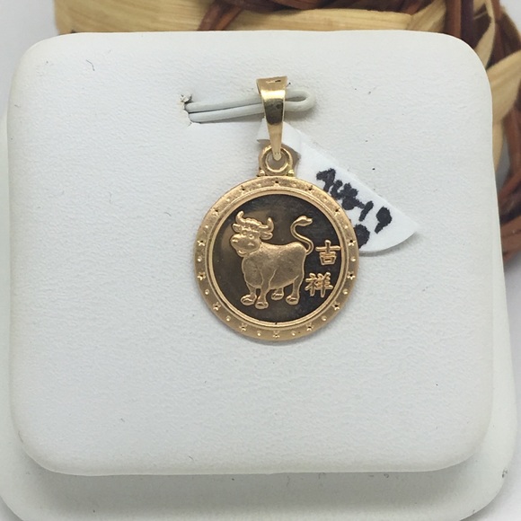 yellow gold ox pendant gold